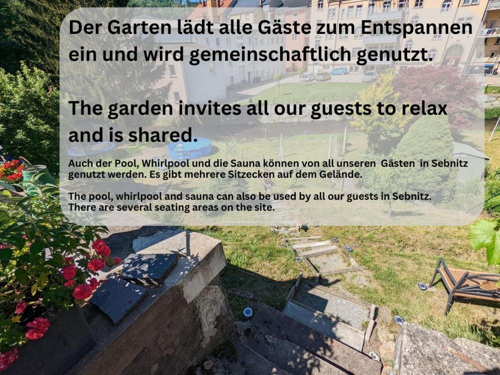 F2 - Urlaubsmagie Sauna, Whirlpool, Pool & Garten Sebnitz Exteriér fotografie